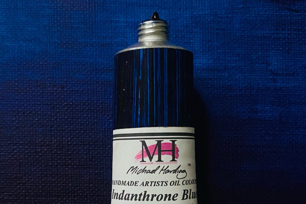 Michael Harding oljemaling indanthrone blue