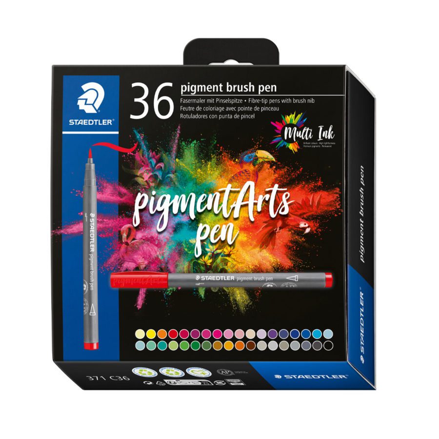 STA SETT 371 C36 1 Staedtler Pigment Arts Brush Pen sett